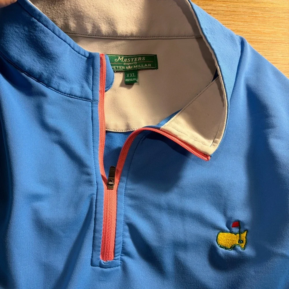 Masters by Peter Millar Long Sleeve Quarter Zip Size XXL Light Blue